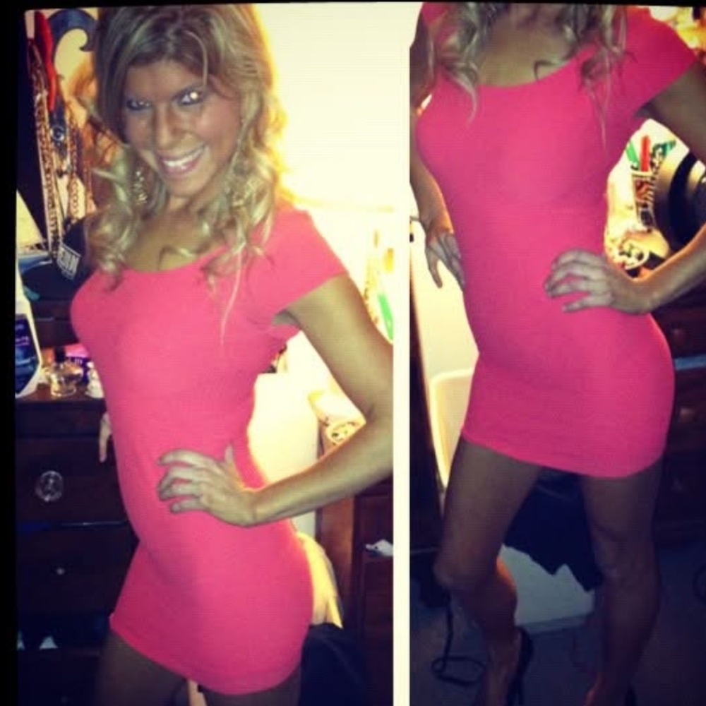 Bebe Vibrant Red Textured Dress